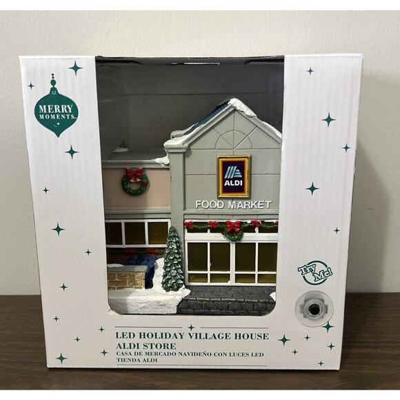 New 2024 Merry Moments Aldi Store Light Up Holiday Christmas Village House - Picture 1 of 4